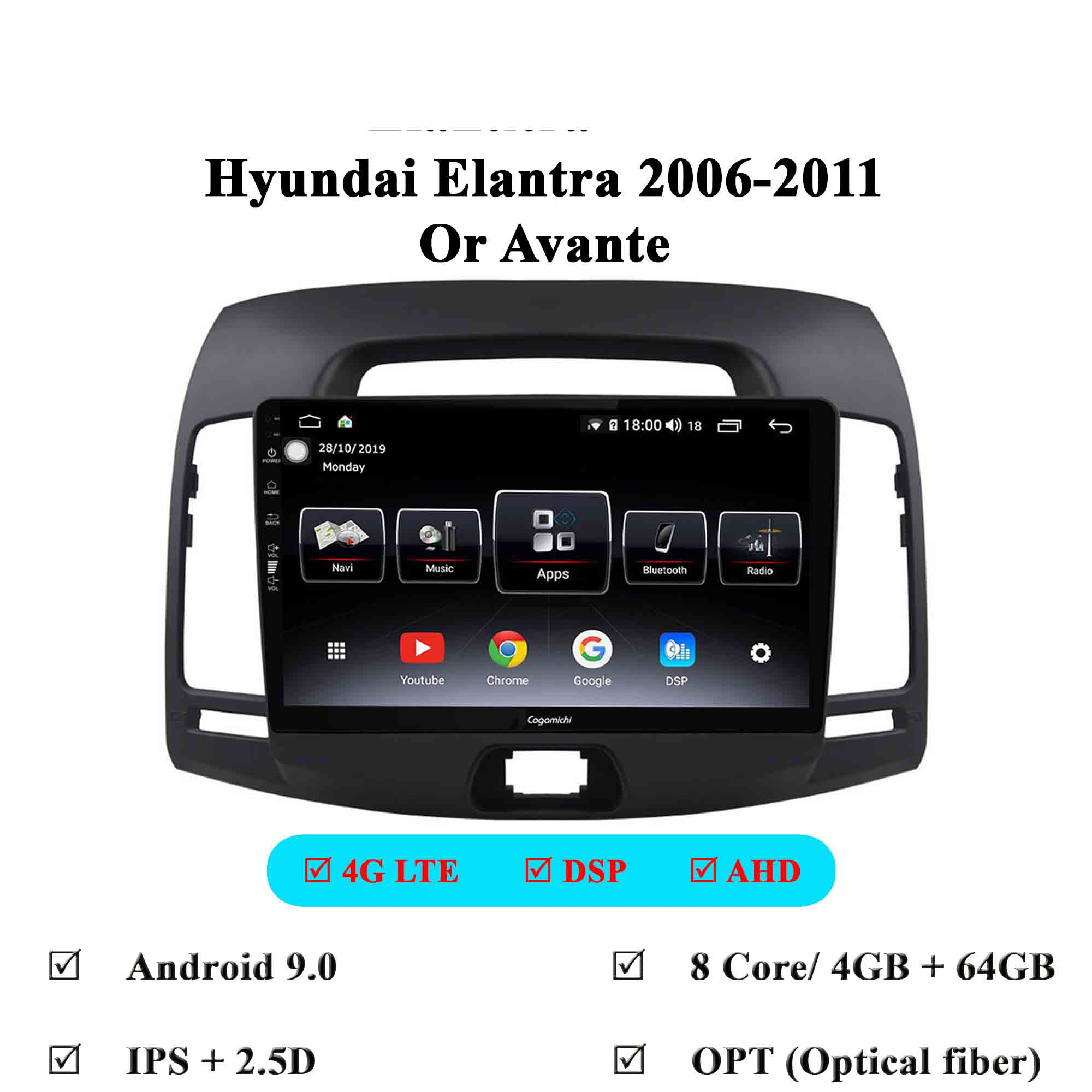 Màn Hình Android Huyndai Avante 2006-2011